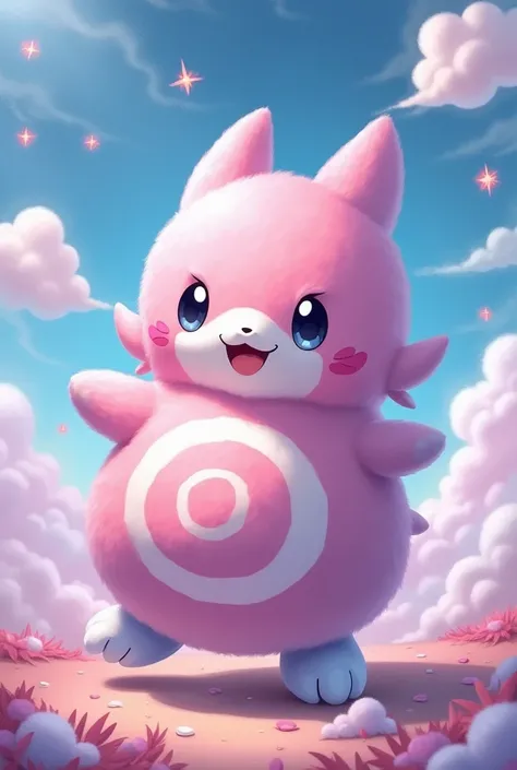 A pink Pokémon with a spiral on its belly 