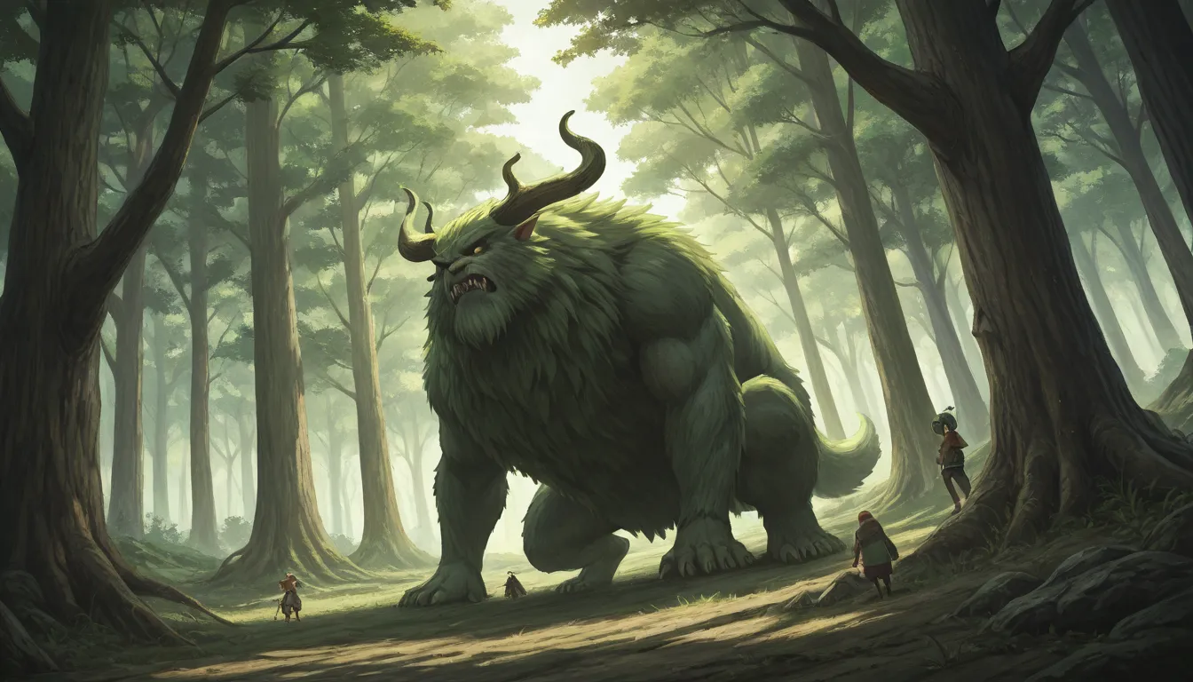 Mysterious Forest Giant, The giant in the green tree ,  is a little human in front