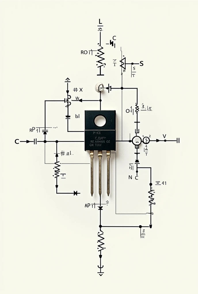 Electrical circuit diagram of the switching mode of the transistor 