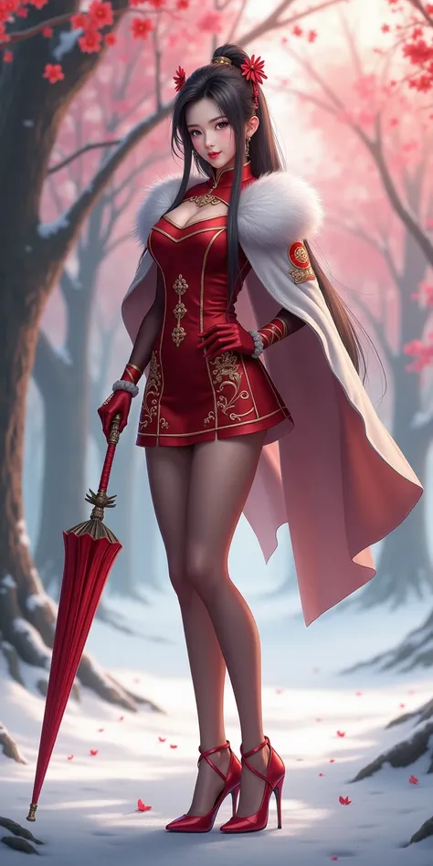 (( Full body image of female character in Oqing Royal Women's Combat Team game wearing super high heels:1.51)), ((  xane value rendering,A posture full of confidence and courage:1.51)),   Alone ,  mature,  sexy,  Masterpiece,  Height detail ,  Fine detail ...