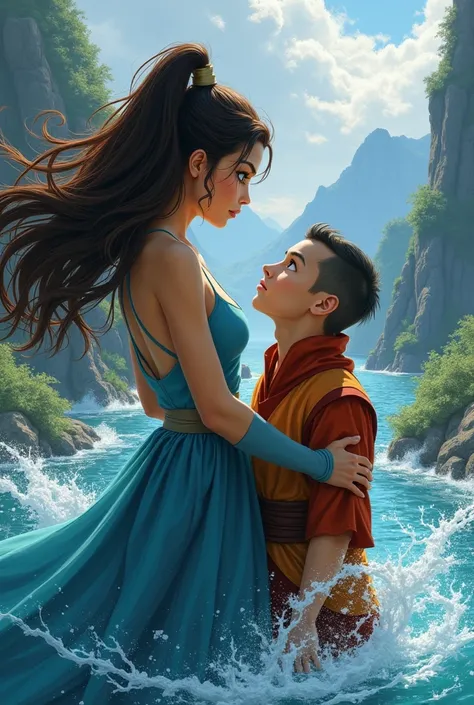 katara and aang.