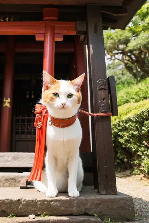 2 cats　Japanese Torii Gate　shrine