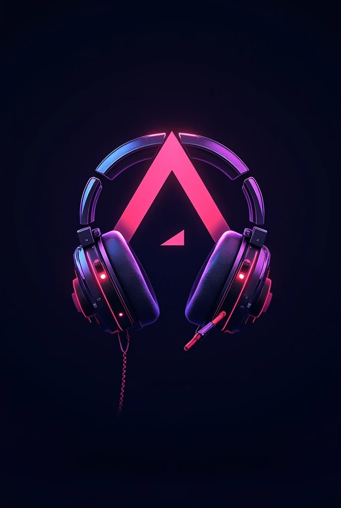 Create gamer logo with the letter A using a headset 