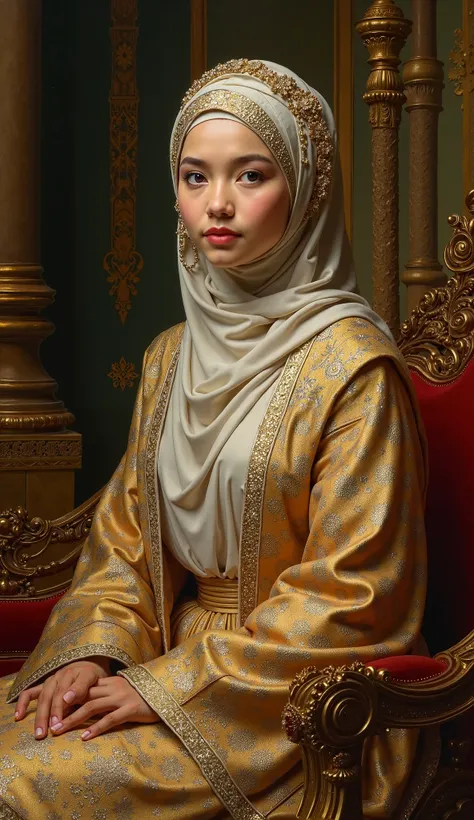 young hijabi royalty malacca sultanate in full body image