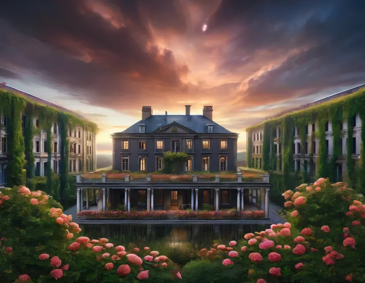 dark sky, Walter Herig's mansion, Wiesbaden (Germany), maine coon cat, wallpaper from 2012