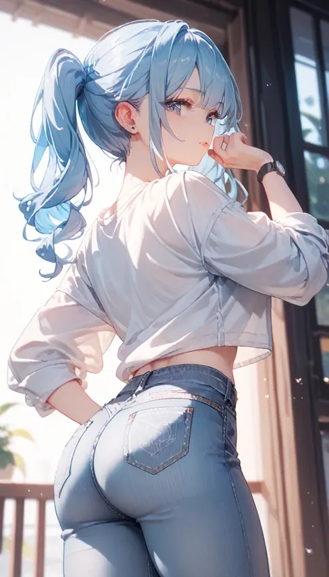  girl,   denim ( twin tails),