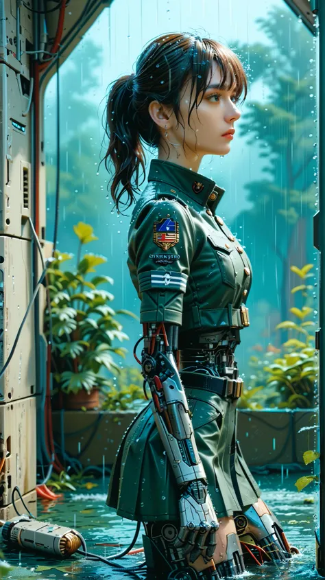 (((masterpiece))), (realism, realism texture, (science fiction, distant future), (top Quality, High Quality, top resolution, high resolution, (ultra detailed, high detailed))), (beautiful army soldier robot girl:1.3), she is incredible machine, (beautiful ...