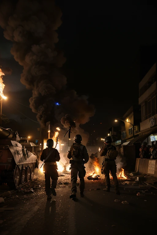 A night of destruction and heroism in Bandung, Indonesia, 1946. A group of young Indonesian fighters, dressed in ragged clothes, stand in the midst of a burning city. A Dutch tank rolls forward, its headlights cutting through the smoke. One fighter, his fa...