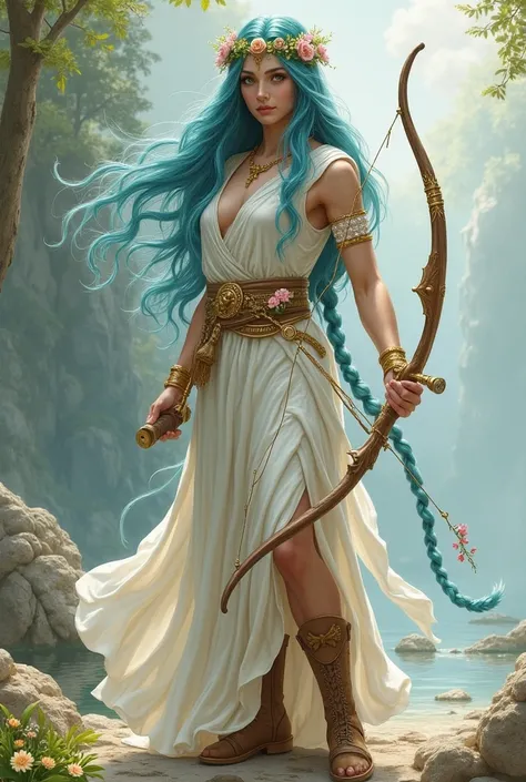 name:  Artemisa
Title :  Goddess of Hunting and Nature
Age : immortal ( his age is indefinite in mythology )
height: 1.60m.
Complexion:  It is not specified in the sources provided .
hair: Long and blue ,  with two long locks ,  two tufts on the sides and ...