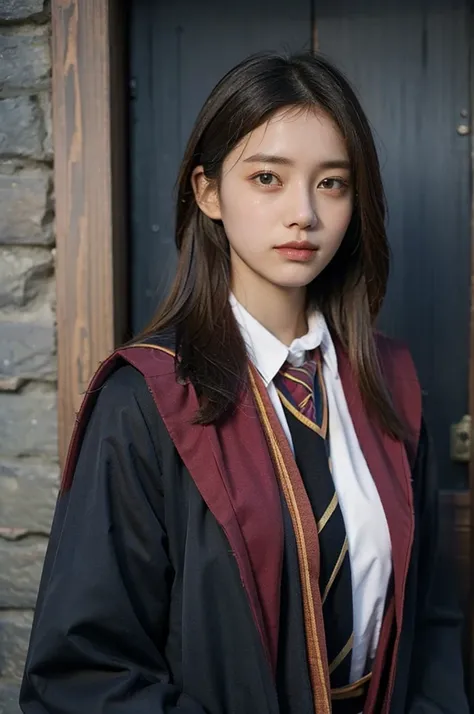 Hogwarts students、Harry Potter Witch、８k、 High precision、 ultra detail、 Photoreal、Realistic and accurate depiction、 realistic and accurate human body structure against the backdrop of Hogwarts、 high res、( top quality,  Masterpiece),  intricate detail on the...