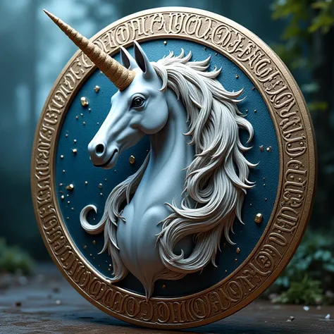 Create unicorn shield with percelune text