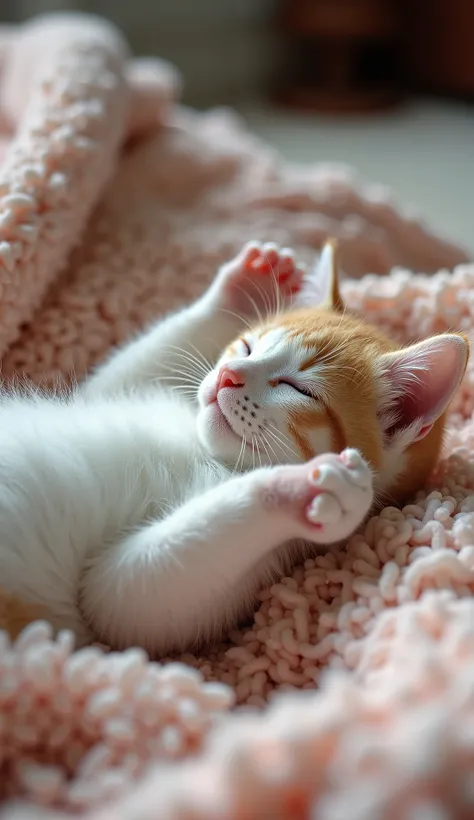 Very cute kitten、 very sly pose、Lie down and stretch 、 lie on your back 、 Sleepy 、Full of kittens