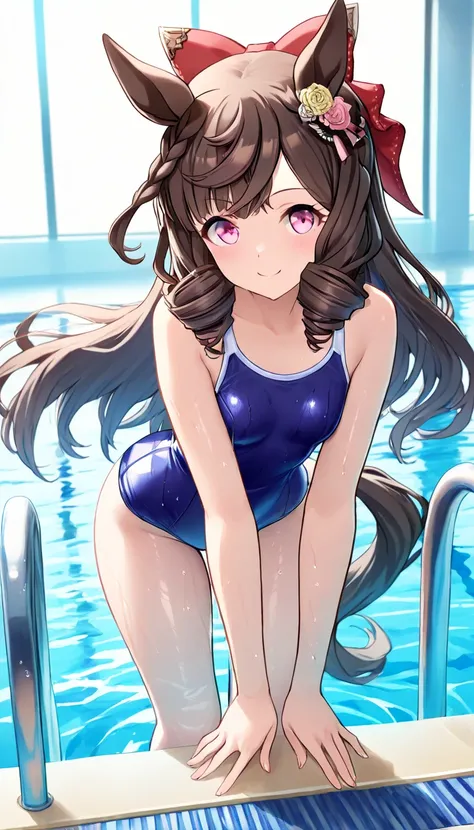 daiichi ruby \(umamusume\), 1 girl, horse ears, Horsetail, viewers, Horsetail, smile, viewers, standing, Uma Musume , 1 girl, horse ears, Horsetail, The viewers, one-piece swimsuit, tabsolute domain, White Knee High , 1 girl, viewers, smiles, viewers, stan...