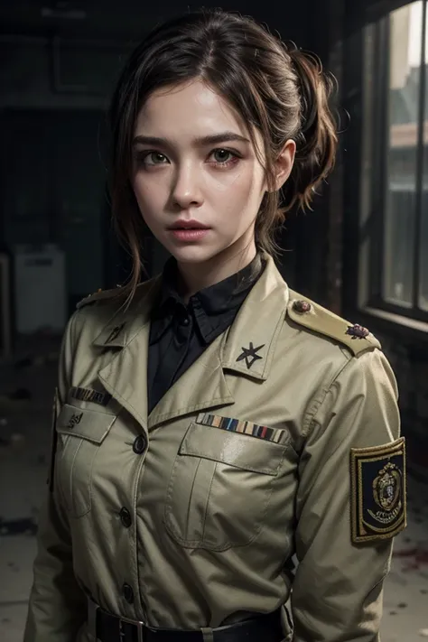 Dina mizrahi  hair ponytail uniform military war world Z game xbox zombies realista 4k