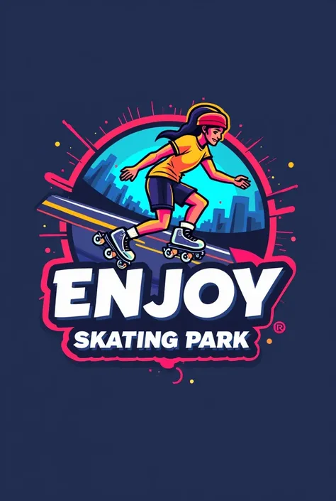 Create a logo of roller skating name of ‘enjoy skating park’ in 