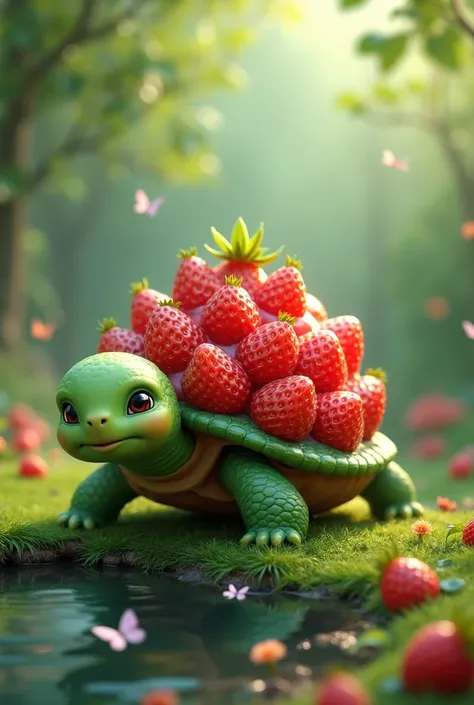 The turtle's shell has to be a strawberry shell 