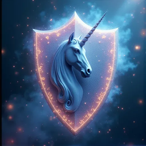 Unicorn shield with percelune text