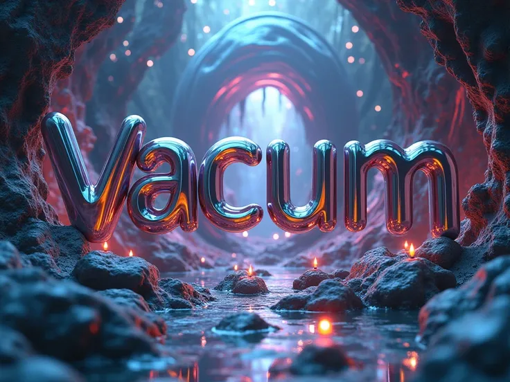 
3D visualization of the word "VACUUM"  lower  "Dr. Strange"