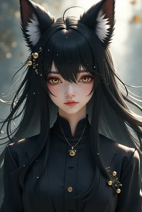  You can create an art of a young adult Gumiho with long black hair,  with a white lock and long fringe , Onyx eyes dotted with gold ,  has freckles and wears more current semi-formal clothing 