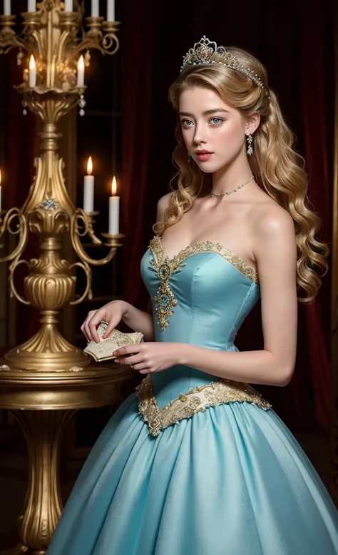  AMBER HEARD beautiful young woman of 29 years, Retro Antique Rococo Princess Cinderella Cut Dresses Prom Dress Cinderella Princess Shakespeare Women's Solid Color All Saints' Eve Gala Dress Carnival