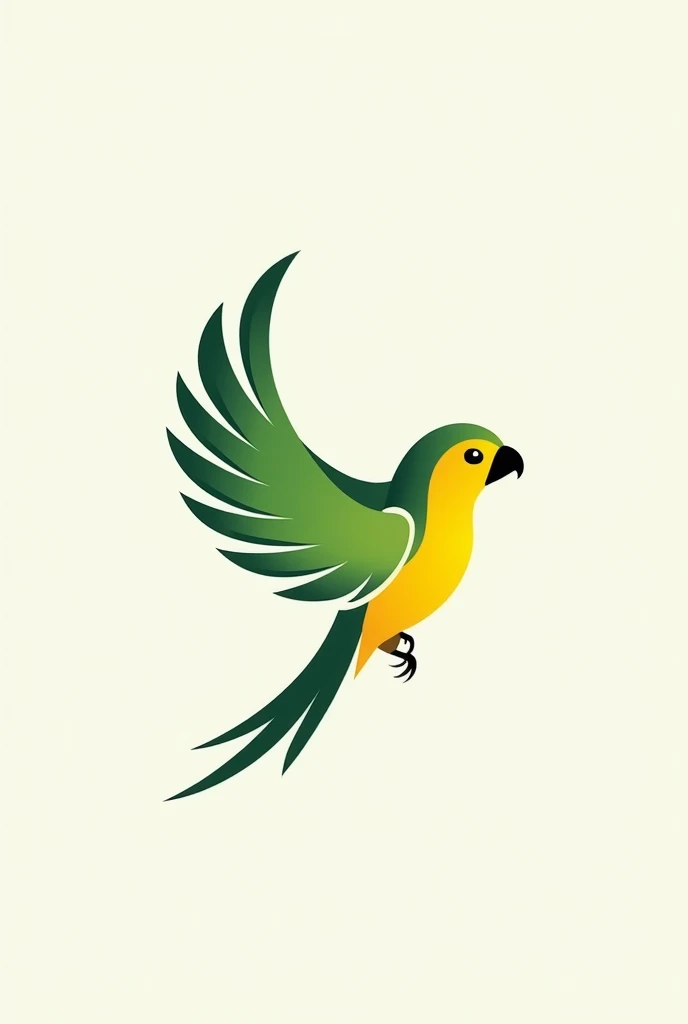 Logo with a bird of the Jandaia species flying