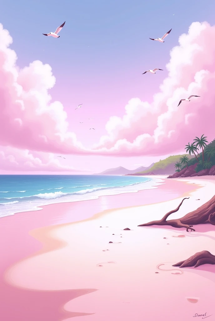 Pink beach cover book 