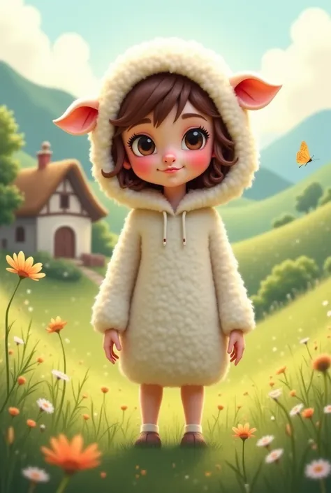 Nina disguised as a sheep