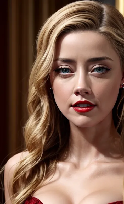 AMBER HEARD, Titanic era dress, 1 girl,  Detailed face,  perfect face ,  deep red lips  