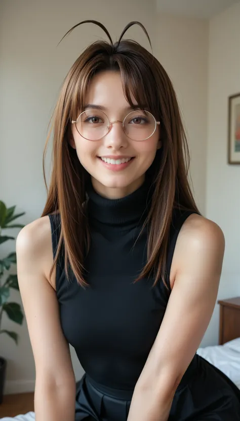 narunarusegawa, naru narusegawa, long hair, brown hair, antenna hair, realistic antenna hair, antenna hair looks like real hair, brown eyes, amazingly beautiful face, realistic japanese female face, light cosmetics, detailed face,
gothic girl outfit, black...