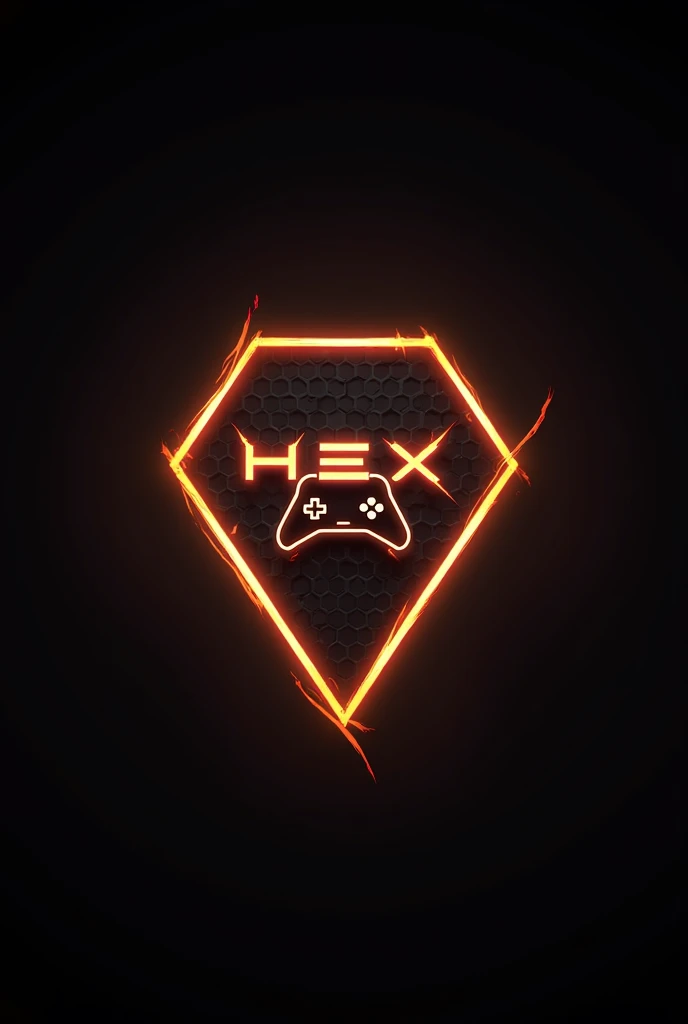 This is a gaming logo that features the name "HEX GAMING BD" in a futuristic font and a neon Golden color. and Boy Anime avtar, The logo also has a stylized controller icon. The logo is designed to be attractive and eye-catching, and to appeal to gaming en...