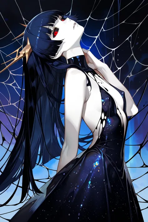 (Opening:0.0),
1girl, masterpiece,best quality,amazing quality, 

(Artists:0.00),
rei_\(sanbonzakura\), ask_\(askzy\), hungry clicker, 

(Traits:0.0),
Pale skin, blunt bangs, long black hair, black sclera, flat chest, pointy breasts,

(Dress:0.0),
 Glitter...