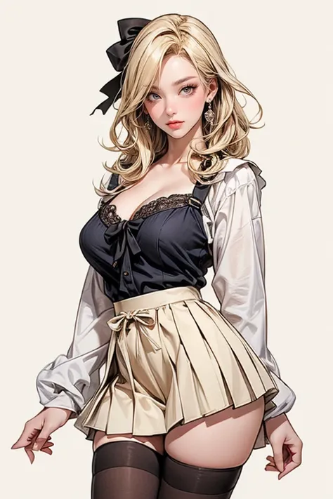 (cowboy shot: 1.5), (white background, simple background: 1.5), (masterpiece:1.5), (big breasts: 1.5), (1 girl: 1.5), young woman, (Beautiful Girl:1.5), (extremely detailed and delicate anime face and eyes:1.5), whole body, (natural light, HDR, extremely d...