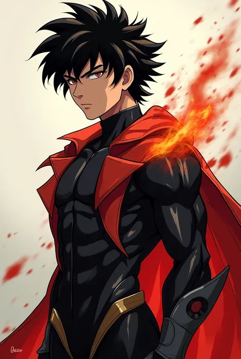 Appearance:
	•	Hair: Jet black with streaks of fiery crimson, glowing faintly when enraged.
	•	Eyes: A deep onyx with a golden glow, shifting to a red Geass-like pattern when analyzing opponents.
	•	Physique: A perfect blend of raw muscle (Baki, Kenshiro, ...