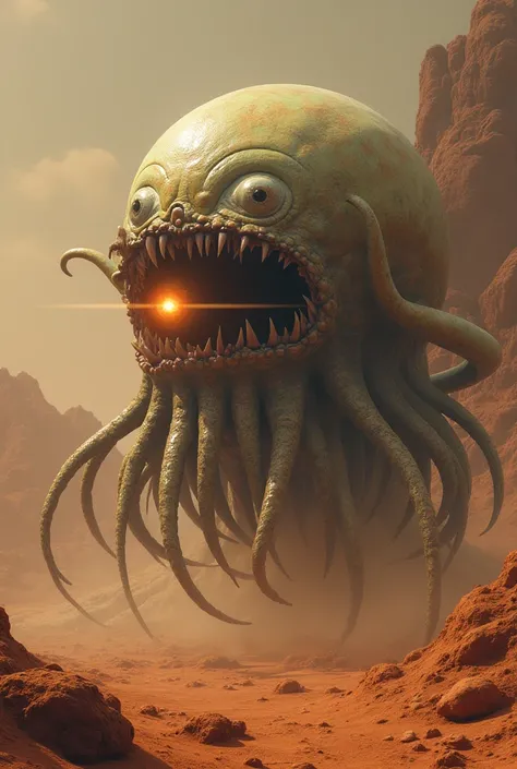 A creature from Mars that launches a ball through an octopus-like protruding mouth、Out of specification