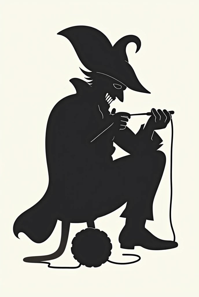 I want a logo of captain hook silhouette but he's crocheting. Just like the picture above, but logo style