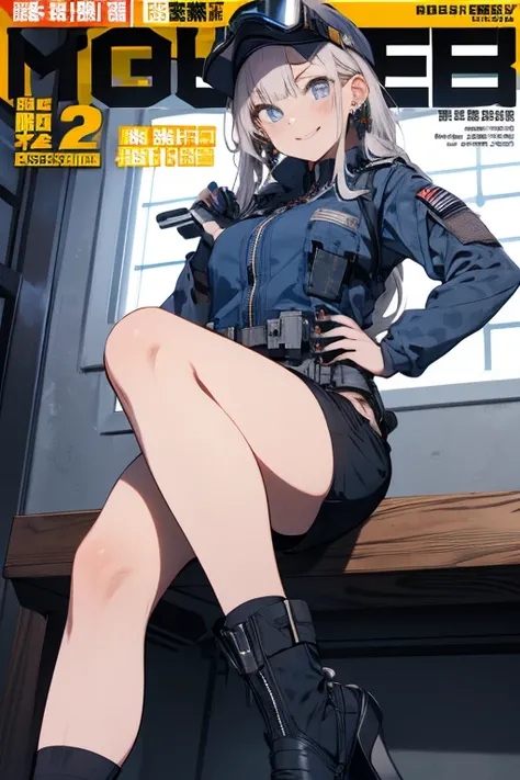 (from below:1.2,   top quality ),   girl ,    platinum-colored military uniform with sparkling eyes and contagious smile   , The dreamer wants purplish     blue eyes , (from below:1.2,   top quality ), a   girl ,    blond hair left and right , The dreamer ...