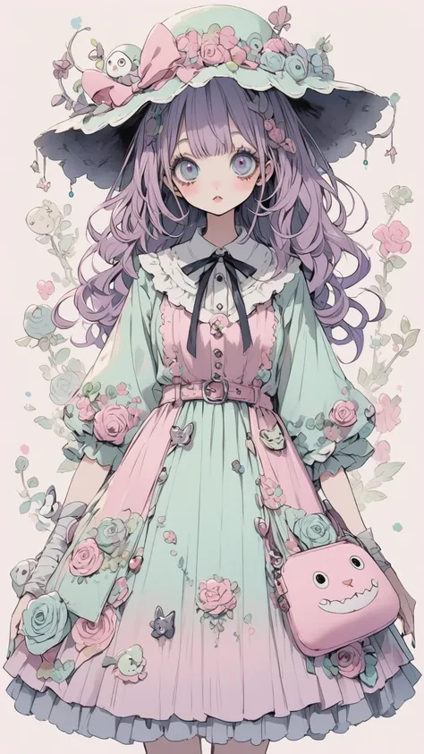    Tim Burton Style、Rustic、   character design、   pastel colors   、 looks delicious、