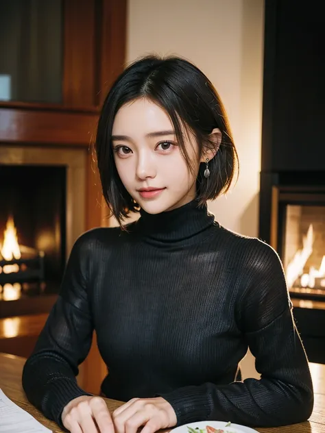 ( beautiful 21-year-old Japanese girl ), ( small chest:1.5),(solo, 1 GIRL, Textured Skin,  detailed skin, high detail,  best quality ,  more details,  surrealism , RAW photos ,Photographicism, professional writing),(( black hair,  dark eyes, natural makeup...