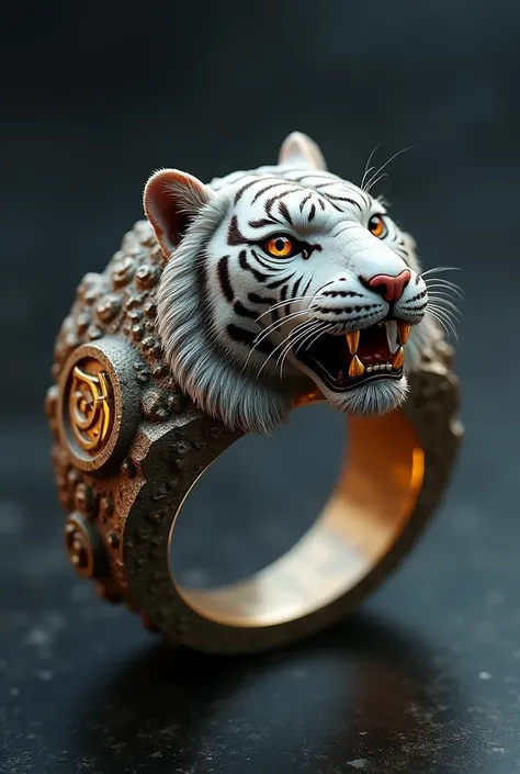 White Tiger Ring （ Western Extreme Gold ）
•Shape ：Meteorite Forged Tiger Symbol Dual Token