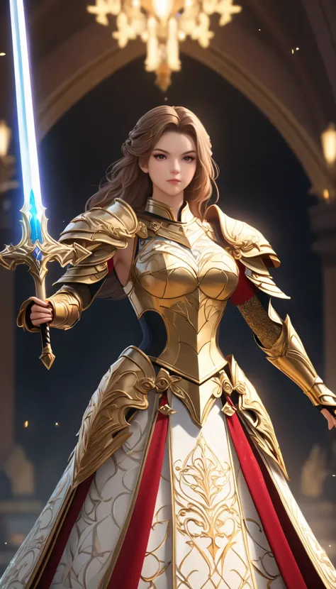 (8k,  top quality,  masterpiece: 1.2), ( by Nomi, photo by Nomi: 1.37),  highly detailed , ONE VIERA GIRL ,  Paladin Holding a Sword Full of Light ,  Wide viewing angle ,   big, firm bouncing bust ,  Very delicate depiction ,  Miniature Paint ,   face, Det...