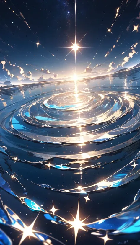 Aesthetic universe ,  rippling like an ocean, Sparkle, Shine, illumination,  reflection 