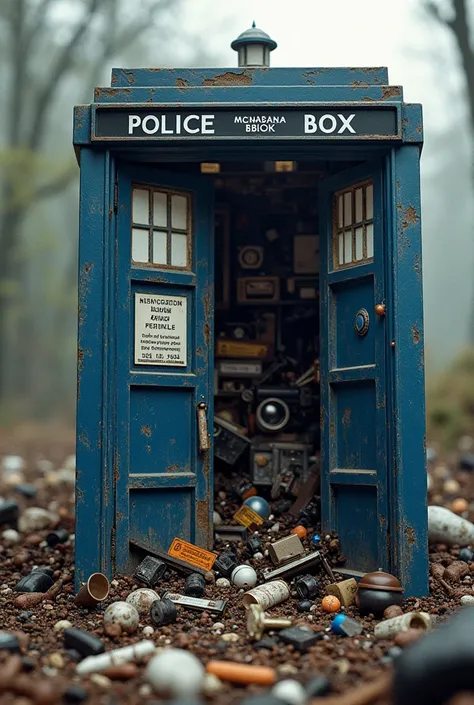 TARDIS with rubbish in it 