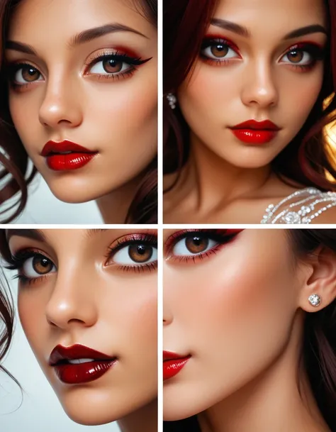   score_9,   score_8_ up,   score_7_ up, (  by Mr. Nomi:1.4),   girl, ¾ views  ,   headshot  ,   22-year-old woman,   beautiful, sweet,   burgundy lipstick,   mascara,   eyeliner,   Dark Eye Shadow  ,   Cinematic Stills ,    high accuracy,  super detailed,...