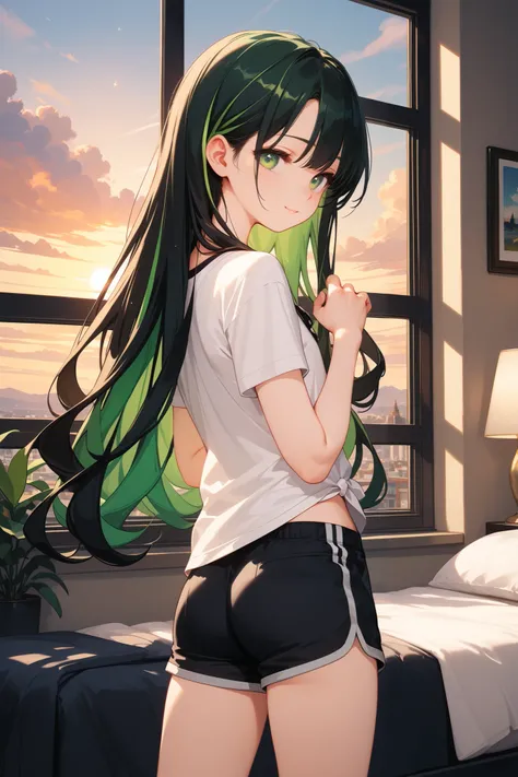 4k anime style, Smooth anime CG, 8k anime, Best quality, High resolution,Superdetail,Perfect light,high resolution, best quality, Accurate, Anatomically Correct, Best Quality, Masterpiece, Award Winning, good hands, good fingers,back view,Young Anime femal...