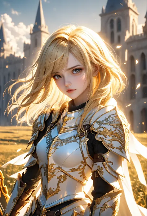 Close-up of a young female paladin with a sword in a vast open field,  
2.5D CGI anime fantasy artwork, epic fantasy digital art style,  
high-quality 4K fantasy illustration,  
spectacular, exquisite character art,  
epic fantasy card game art,  
18-year-...