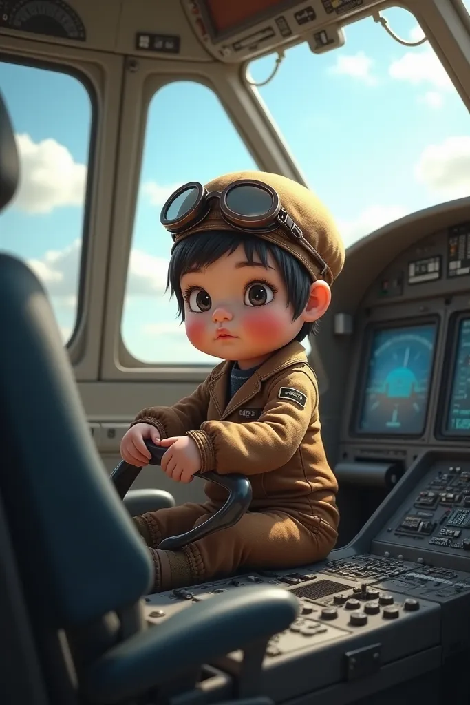 The little baby who became a pilot on a plane 