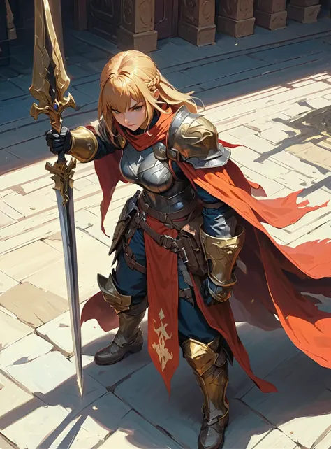 1girl, Agrias Oaks, final fantasy tactics, sensitive, Action shot of a noble warrior striking down evil, orbitgood-SDXL OverallDetail-SDXL hard shadows masterpiece, high score, great score, absurdres
