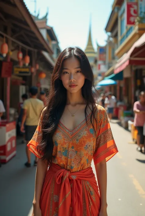 Thailand street photo with Thai girl