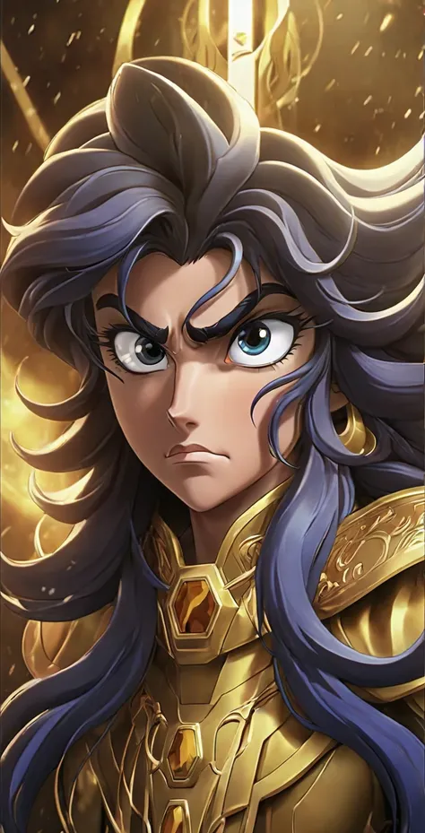 Masterpiece,  Best Quality,  Anime,  Gold Saint,  Gemini Saga,  Full View, Gemini Zodiac Temple,  Looking At Viewer,  High Resolution,  High Detailed,  Saint Seiya Anime Style, Stunning Visual CG