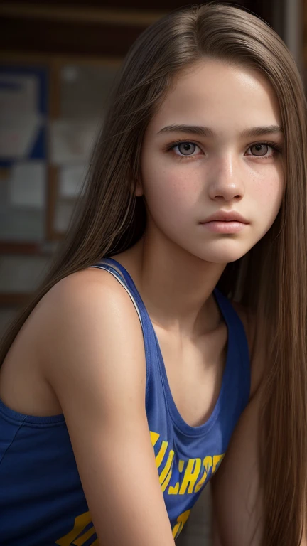 1 high school student, long hair, sleeveless, upward-eyed, ((slim, petite)), photorealistic, photography, masterpiece, realistic, realism, photorealism, high definition and detailed realistic, detail, skin texture, ultra detail, realistic skin texture, arm...